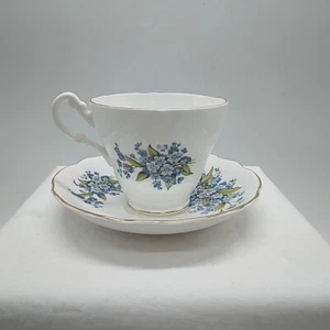 Royal Ascot Bone China Blue Forget-Me-Not Flower Patterned Tea Cup & Saucer - Picture 1 of 16