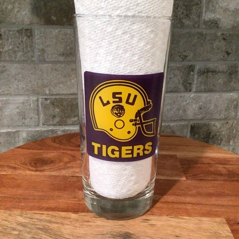 LSU TIGERS Vintage FOOTBALL GLASS GREAT CONDITION Louisiana State University Cover