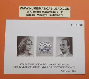 1988 SELLO PRUEBA LUJO EDIFIL Nº 15 NATALICIO SS.MM. LOS REYES DE ESPAÑA SC - Imagen 1 de 1