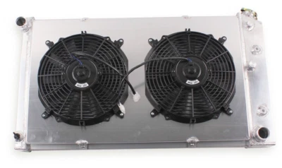 Radiator For 1968-1972 Chevy Pontiac GTO Buick Riviera Skylark 4-Row 2Fan Shroud - Image 1 of 4