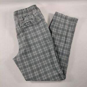 Aeropostale Sneaker Jogger Gray Plaid Khaki Drawstring Pants Mens Size XL
