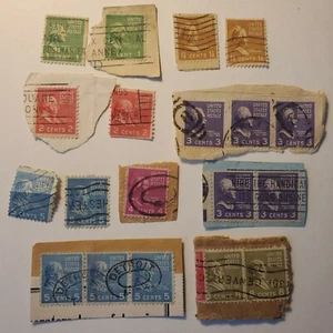 US postage 1, 11/2, 2, 3, 4, 5, 8, cent stamps 19 stamps total all used - Picture 1 of 5