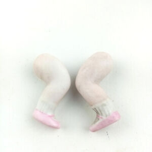 Antique porcelain baby doll legs, lastic fixing, 1.65", Germany, Bye Lo Baby