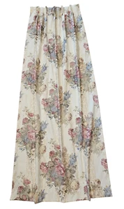 Vintage Sears Victorian Shabby Chic MCM Pinch Pleat Floral Beige Drapes 2 Panels - Picture 1 of 14