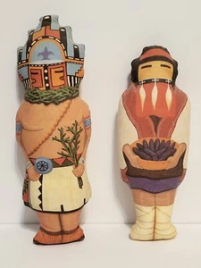 VTG Spirit Kachinas Soft Plush Dolls Set of 2 Handmade 1994 Jemez Corn Maiden - Picture 1 of 13