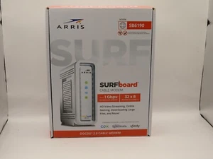 ARRIS SB6190 SURFboard DOCSIS 3.0 Cable Modem + Cord - White 1 Gbps Cox Xfininty - Picture 1 of 4