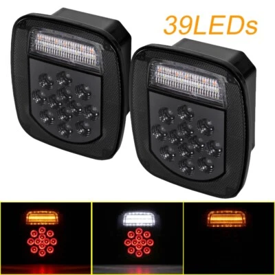39LED Tail Light Amber Turn w License Plate Light for Jeep Wrangler YJ TJ CJ Van - Image 1 of 4