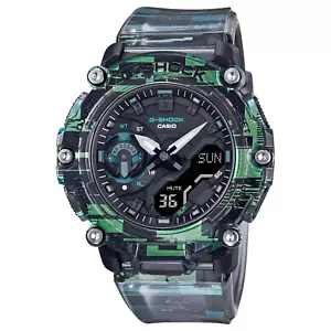 NUOVO Orologio Uomo Casio G-Shock DIGITAL GLITCH Neon Traslucido Ana-Digi GA2200N1A - Foto 1 di 5