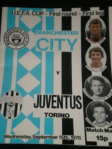 MANCHESTER CITY v JUVENTUS, 15th SEPT 1976, UEFA CUP, 1st R, 1st LEG, NO STAPLES - Picture 1 of 2