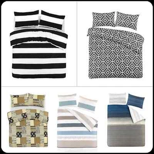 100% EGYPTIAN COTTON DUVET QUILT COVER SET SINGLE DOUBLE KING SIZE BED SHEETS - Picture 1 of 28
