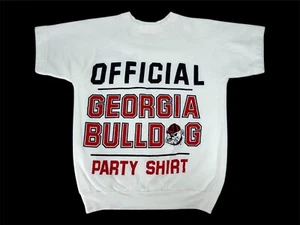 Camisa de Fiesta Vintage Georgia Bulldogs Años 80 UGA Manga Corta Sudadera Talla M/S - Imagen 1 de 6