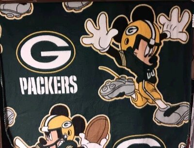 Manta polar de Mickey Mouse de los Green Bay Packers 36" x 49" Disney NFL fútbol americano Foto 1 de 4