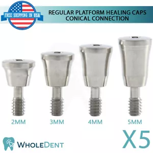 5 tapas curativas de conexión cónica RP pilar de implante dental de titanio Ø4,5 mm - Imagen 1 de 3