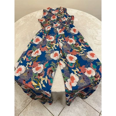 Mono informal Monteau para mujer M azul floral sin mangas Foto 1 de 4