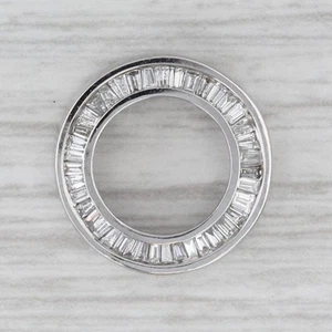 0.50ctw Diamante Eternity Colgante Círculo 14k Oro Blanco Pequeño Gota - Imagen 1 de 6