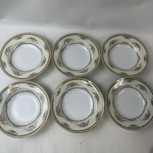 6er Set Noritake Monica Rand Suppenschüsseln 7 3/4" Schüssel mit flachem Rand eine hat kleine - Bild 1 von 13
