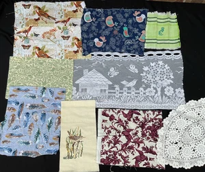 Birds Slow Stitch Junk Journal Kit Vintage Fabric Scraps Lace Doily Sewing - 9 - Picture 1 of 4