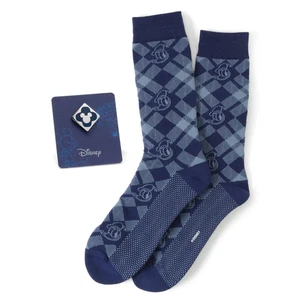Disney Donald Duck karierte Socken und Mickey Mouse blau Anstecknadel Geschenkset - Bild 1 von 7
