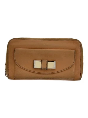 Cartera larga de cuero Chloe BEG lisa para mujer 04-13-51-65-5955 Foto 1 de 4