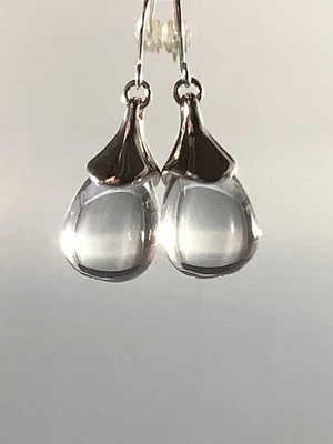 Pendientes de lágrima de vidrio esterlina modernistas de Robert Lee Morris de colección de RLM Studios Foto 1 de 4