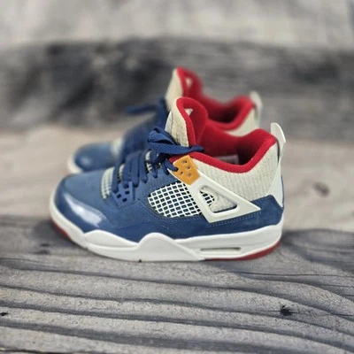 Air Jordan 4 Youth 4 Retro GS Habitación Desordenada EE. UU. 4 DR6952-400 Rojo Francés Azul Blanco   Foto 1 de 4