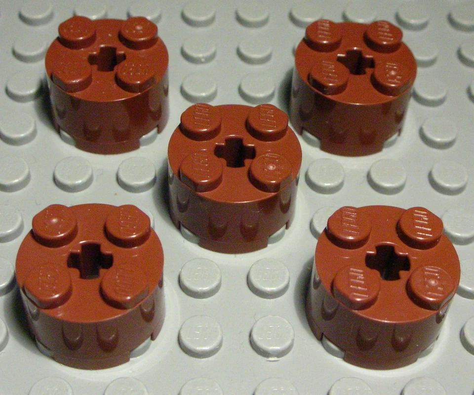 Lego Stein rund 2x2 new Braun 5 Stück