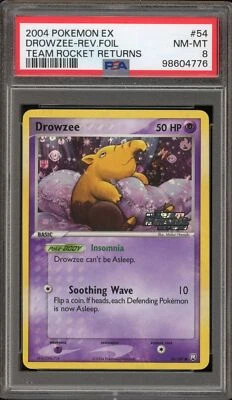 Pokemon Drowzee EX Team Rocket Returns Reverse Holo #54 PSA 8 - Image 1 of 2