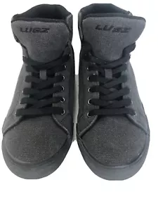 Zapatos de monopatín Lugz para hombre gris oscuro de lona de caña alta talla 9 usados en excelente estado - Imagen 1 de 9