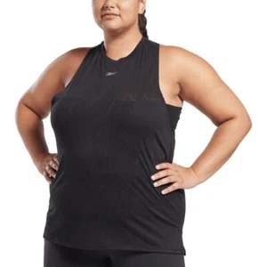 Reebok Womens Black Sleeveless Racerback Active Tank Top Shirt Plus 2X (18-20W) - Picture 1 of 6