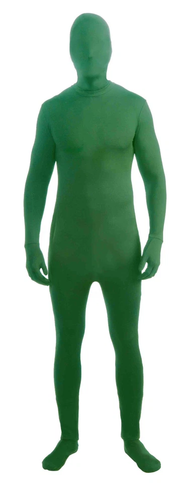 GREEN DISAPPEARING MAN SKIN SUIT ADULT HALLOWEEN COSTUME MEN'S SIZE STANDARD - Image 1 of 1