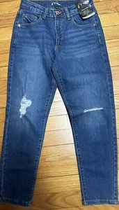 NWT Art Class Distressed High-Rise Relaxed Tapered Leg  Straight Jeans Girls 10 - Picture 1 of 6