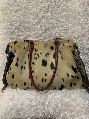 Gabs Large Leather Animal Print Bag Expandable Pockets  Red Leather Details - Image 1 of 4