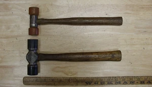 2 Vntg Unbranded Soft Blow Hammers,1lb. 1.6 oz. & 9oz. Use & Wear,Good Users - Picture 1 of 12