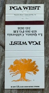 Vintage PGA West Golf Resort  Advertising Matchcover La Quinta CA California - Picture 1 of 3