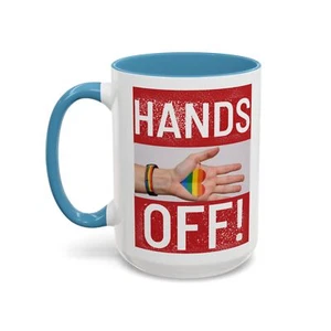 D Designs Hands Off LGBTQ Gay Marriage Rights Mug, Coffee Lovers Gift Beverage - Picture 1 of 33