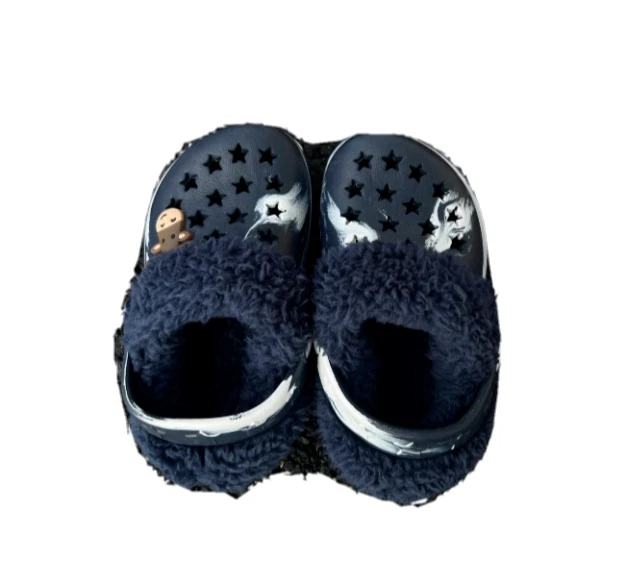 First Steps by Stepping Stone Fur Clogs - Navy - Image 1 of 1