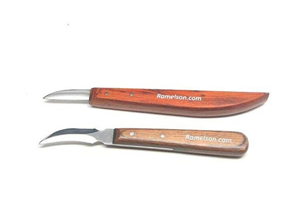 2pc Wood Carving Knife Set Luthier Whittling Decoy Caricature Chip