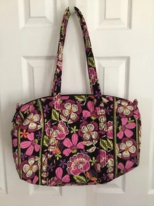 Borsa/borsone grande trapuntato Vera Bradley con motivo rosa piroetta usato in ottime condizioni - Foto 1 di 9