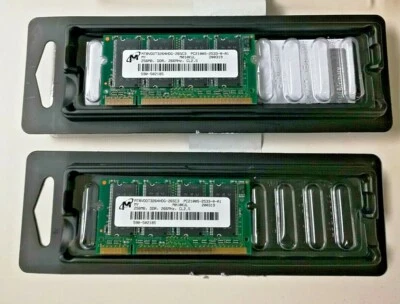 2 Micron MT8VDDT3264HDG-265E3 256MB DDR-266 PC-2100S 266Mhz Random Access Memory - Image 1 of 4