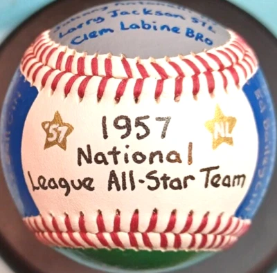 BÉISBOL PINTADO A MANO 1957 LIGA NACIONAL EQUIPO ESTELAR MAYS AARON JACKIE R+ Foto 1 de 4