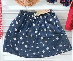 Levis Size 12 Girls Blue with White Star Skirt 4th of July Clothing NWT - Picture 1 of 2