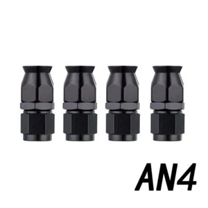 4Pcs Oil Fuel Line Hose End Fitting Adapters Kits 0°Degree AN4 Aluminum Hose End - Picture 1 of 16