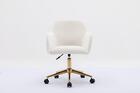 Adjustable Height 360Home Office Revolving Chair w/Gold MetalLegs UniversalWheel