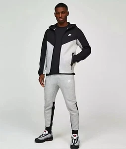 New Season Nike Tech Fleece Tracksuit/Grey Heather-Black-White/Size XL/RARE - Picture 1 of 13