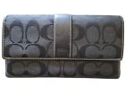 COACH Hampton Signature Leather Black Trifold Wallet In Very Good Condition!