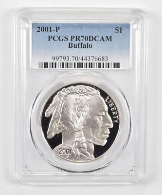 PR70 2001-P DCAM Commemorative Dollar Buffalo PCGS Blue Label - Image 1 of 4
