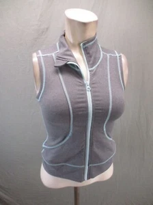 ZELLA Size L(10-12) Girls Gray Stretch Stand Collar Slim Zip Up Athletic Top 176 - Picture 1 of 8