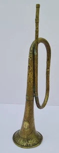 Antique Islamic Ottoman Empire Military Brass Bugle marked Yemen - Picture 1 of 12