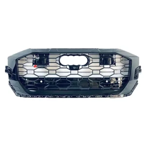 For Audi Q8/SQ8 RSQ8 style Front Honeycomb Mesh Grille BLACK W/ACC 2019-2022 - Picture 1 of 5