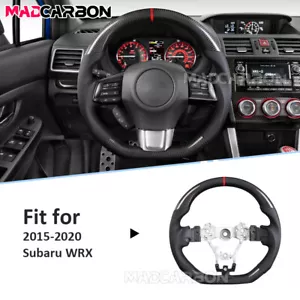 Volante fondo piatto in vera fibra di carbonio per Subaru Levor WRX STI - Foto 1 di 13